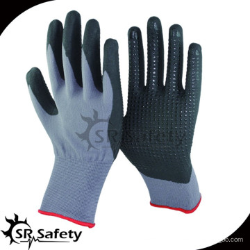 SRSAFETY nitrile en mousse avec des points sur la gant de protection anti-glissement